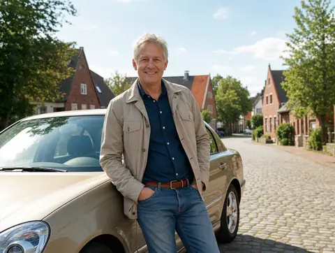 Verkäufer aus Inden mit dem verkauften Fahrzeug